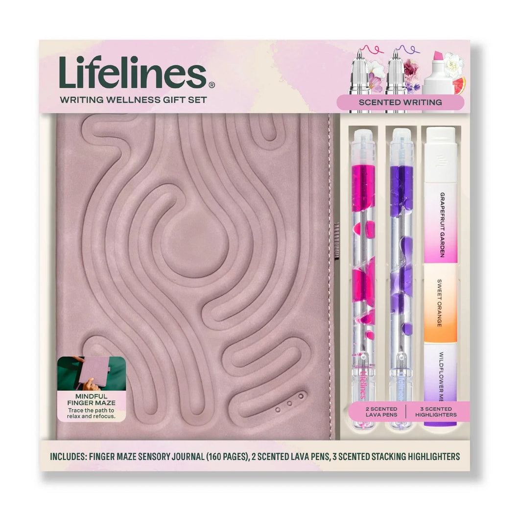 Writing Bundle Dusty Pink Journal with Lava Pens and Highlighters by Lifelines