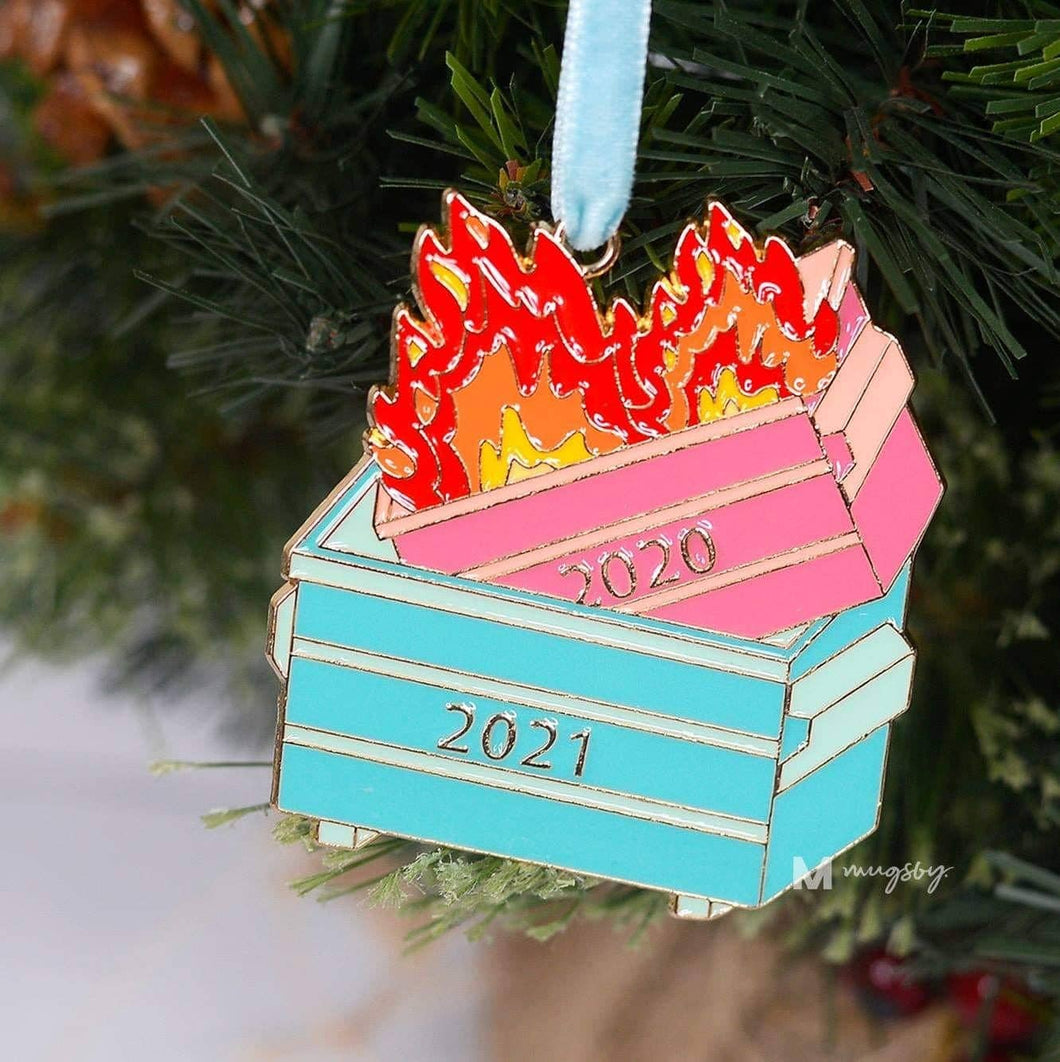 2021 Dumpster with 2020 Dumpster Fire Inside Ornament